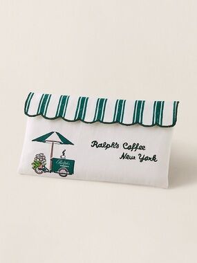 Ralph’s Coffee Zip Pouch - Scalloped - Ralph Lauren - Green & White